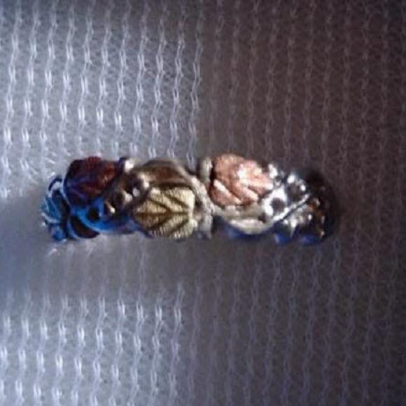 Size 6 ~ Sterling Silver & 12K gold Black Hills Gold band ring - Picture 2 of 3